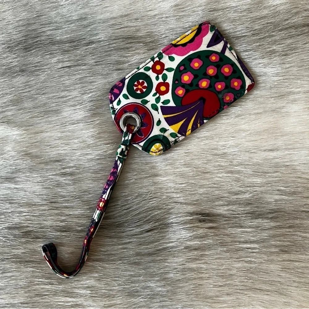 VERA BRADLEY Viva La Vera Luggage Tag ID Window Purple Pink Green Floral Y2K